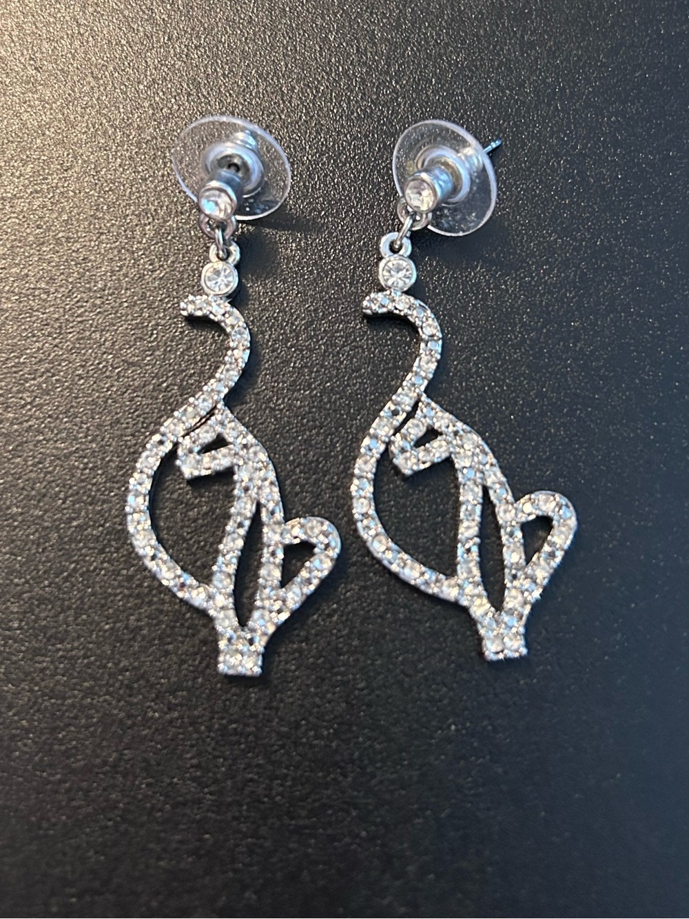 ✨ Vintage Y2K Baby Phat Rhinestone Cat Dangle Earrings ✨